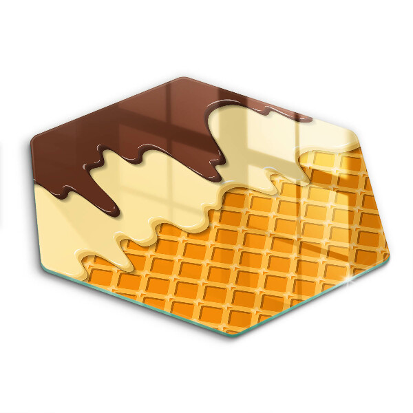 Chopping board glass Illustration of ice cream