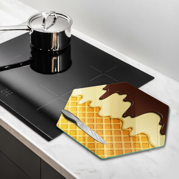 Chopping board glass Illustration of ice cream