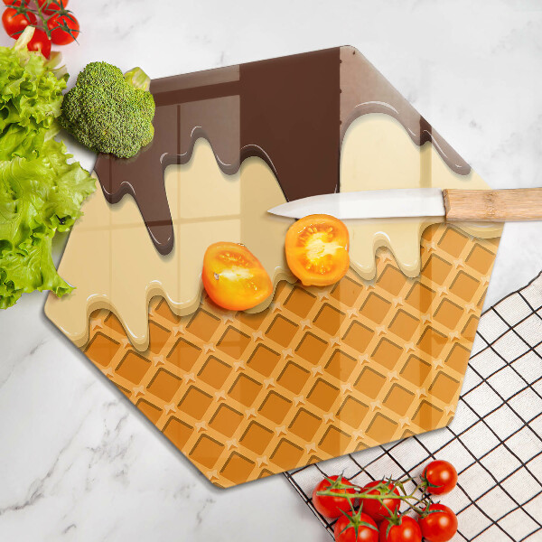 Chopping board glass Illustration of ice cream