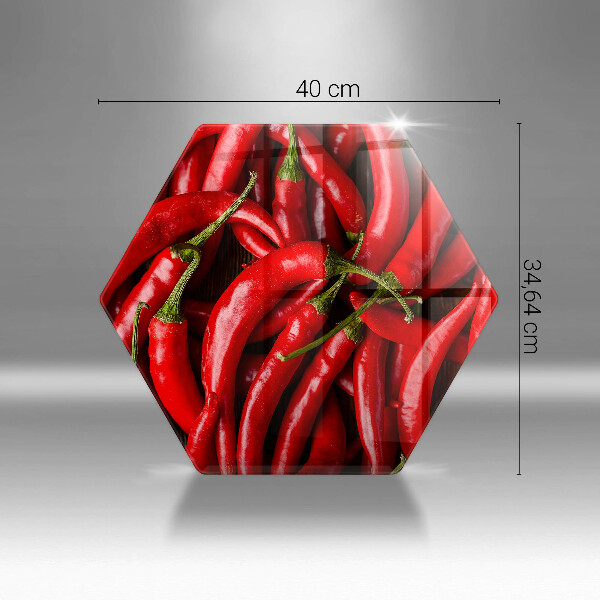 Chopping board glass Hot chili peppers