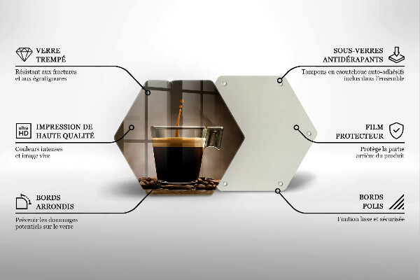 Chopping board glass Glass and coffee beans