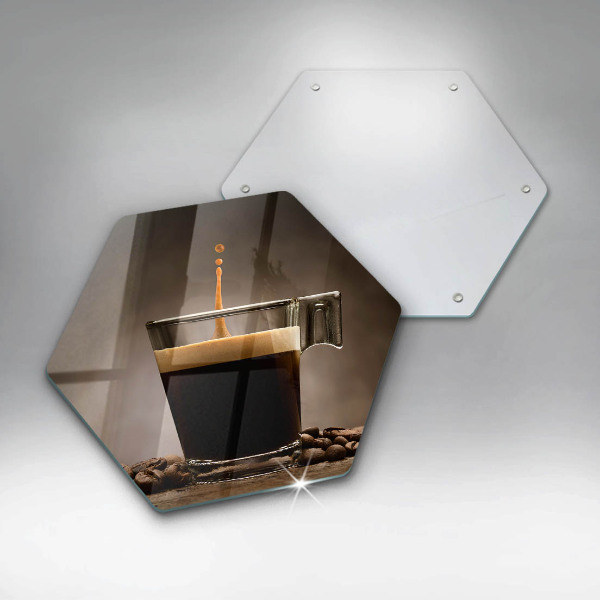 Chopping board glass Glass and coffee beans