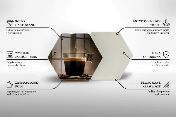 Chopping board glass Glass and coffee beans