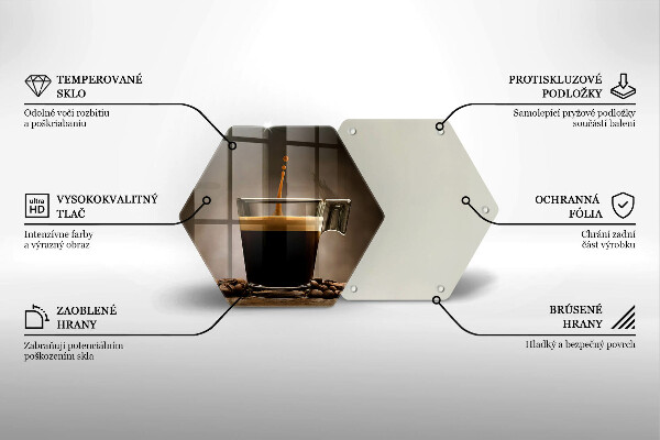 Chopping board glass Glass and coffee beans