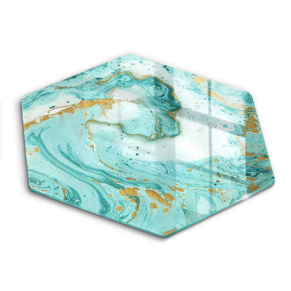 Chopping board glass Blue abstraction