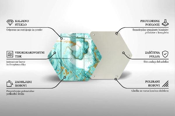 Chopping board glass Blue abstraction