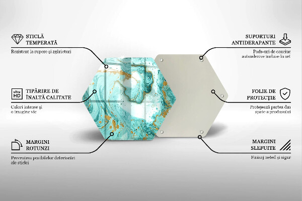 Chopping board glass Blue abstraction