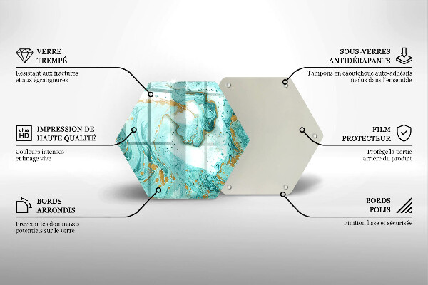 Chopping board glass Blue abstraction