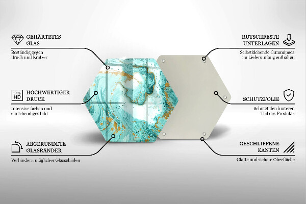 Chopping board glass Blue abstraction