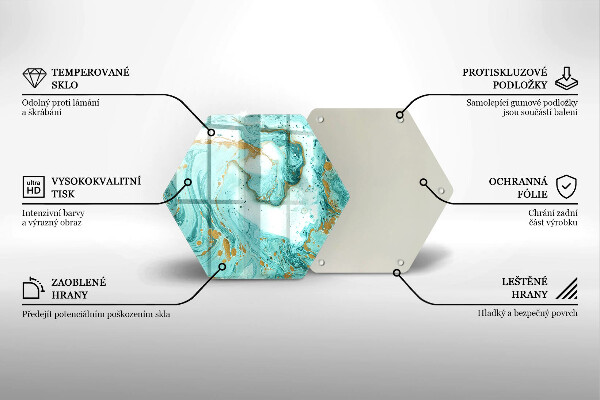 Chopping board glass Blue abstraction