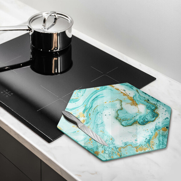 Chopping board glass Blue abstraction