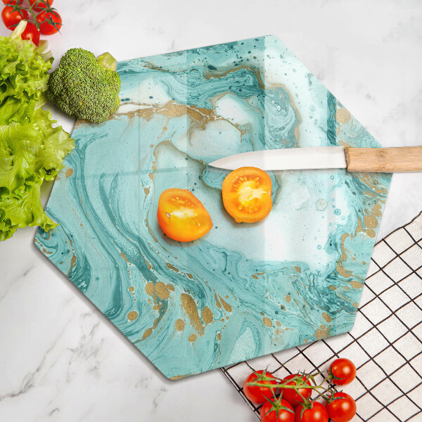 Chopping board glass Blue abstraction