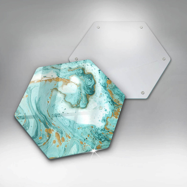 Chopping board glass Blue abstraction