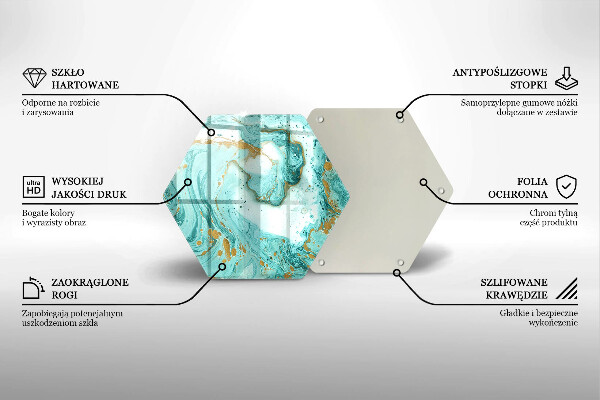 Chopping board glass Blue abstraction