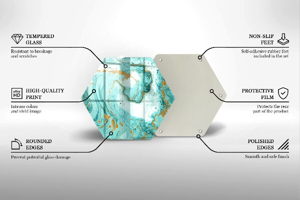 Chopping board glass Blue abstraction