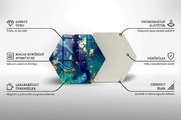 Kitchen worktop protector Abstraction with gold