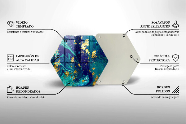 Kitchen worktop protector Abstraction with gold