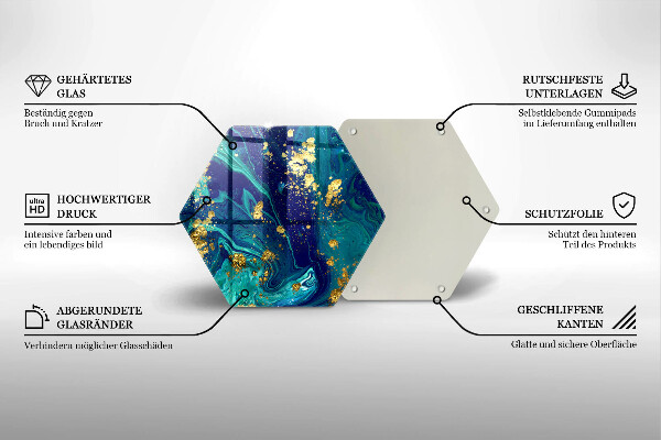 Kitchen worktop protector Abstraction with gold