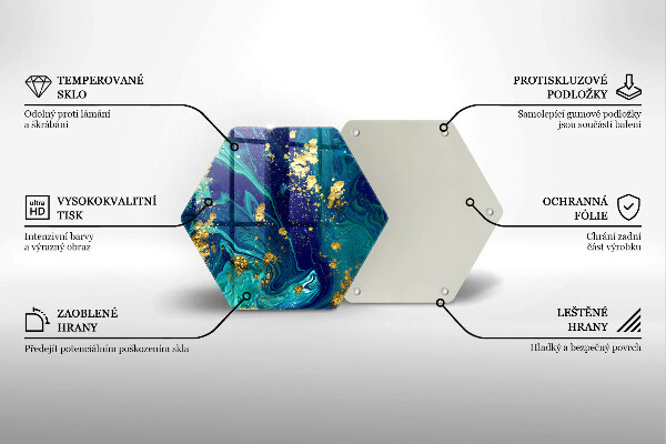 Kitchen worktop protector Abstraction with gold