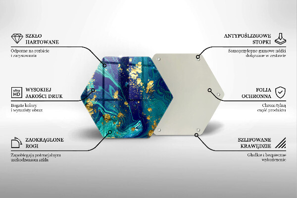 Kitchen worktop protector Abstraction with gold