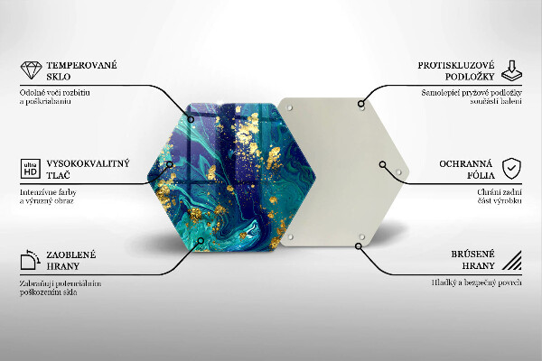 Kitchen worktop protector Abstraction with gold