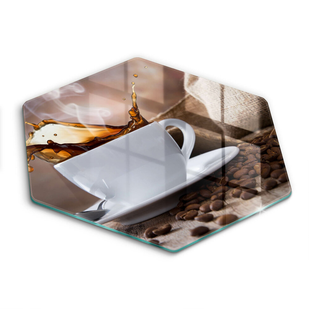 Chopping board Cup and coffee beans