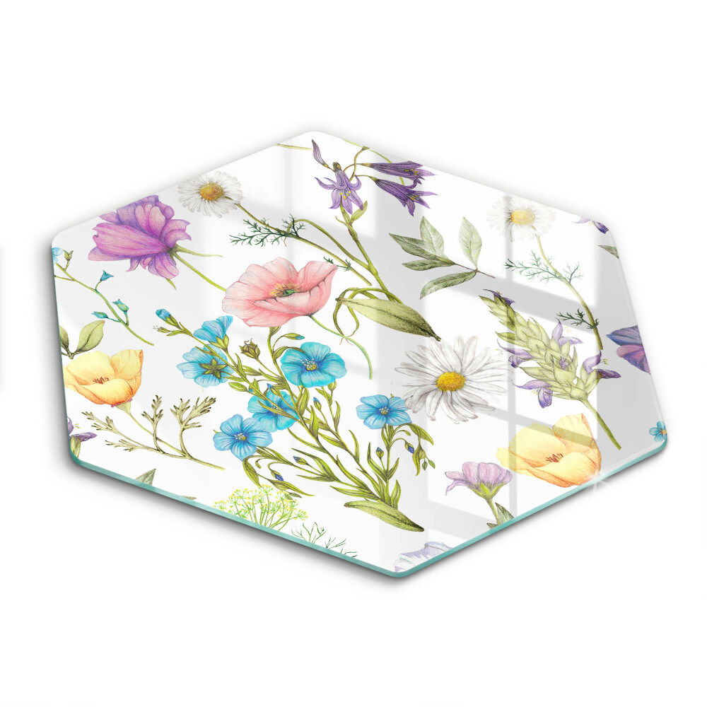 Kitchen worktop protector Flowers illustration