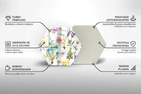 Kitchen worktop protector Flowers illustration