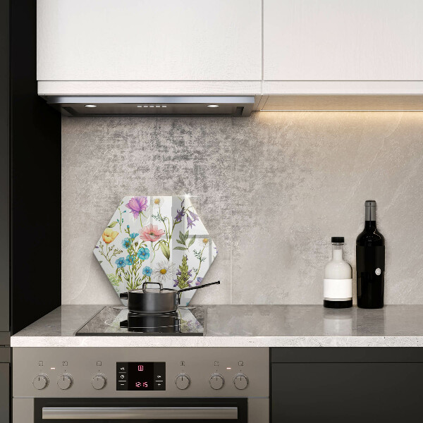 Kitchen worktop protector Flowers illustration