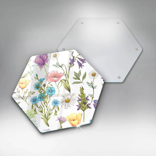 Kitchen worktop protector Flowers illustration