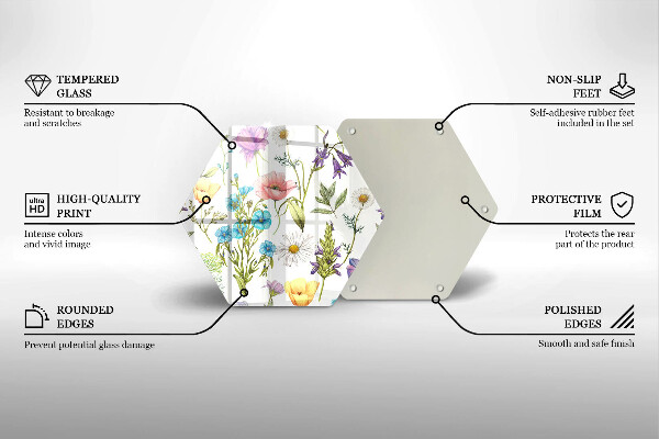 Kitchen worktop protector Flowers illustration