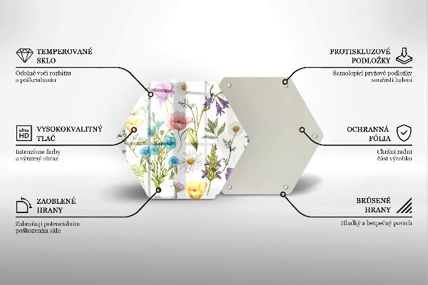 Kitchen worktop protector Flowers illustration