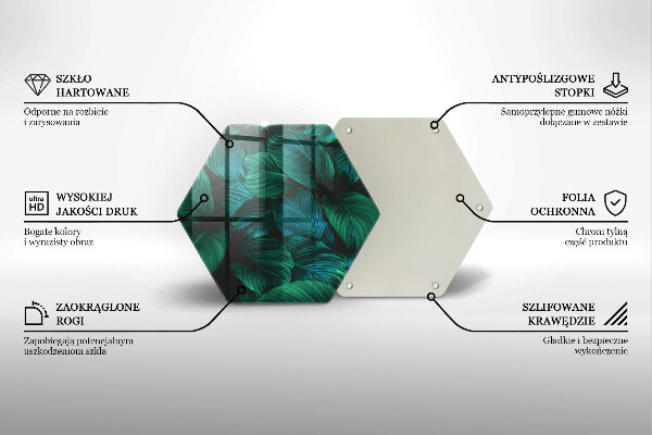 Chopping board glass Jungle leaves