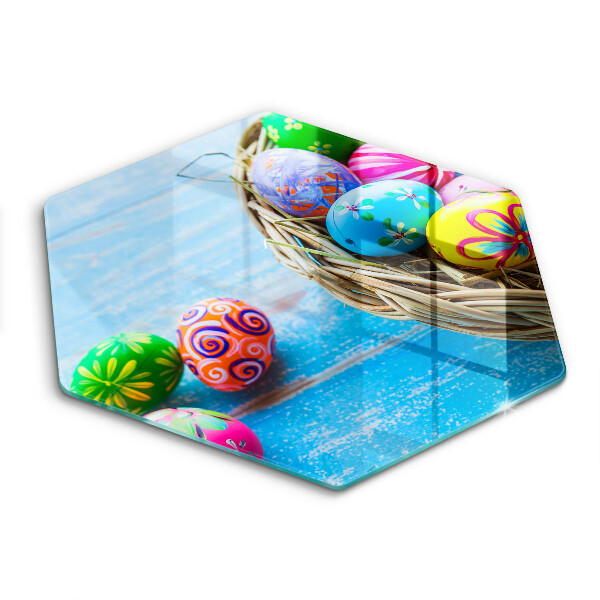 Chopping board glass Easter eggs