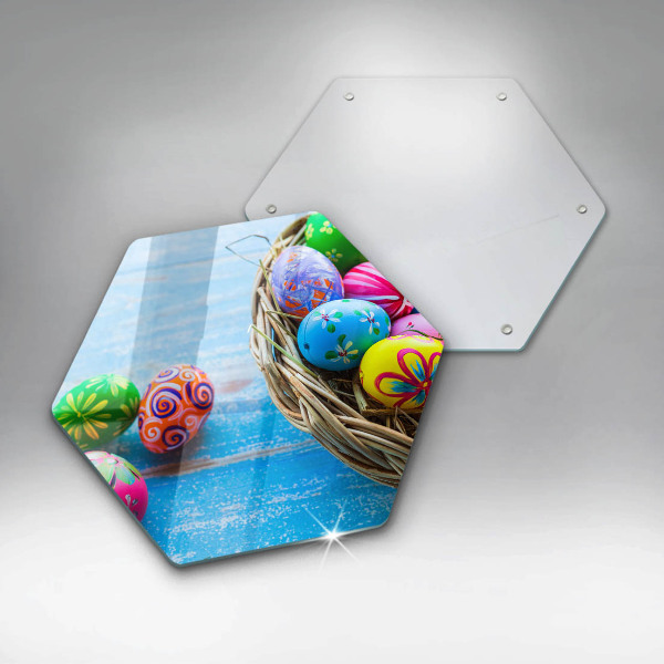 Chopping board glass Easter eggs