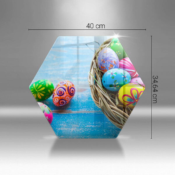Chopping board glass Easter eggs