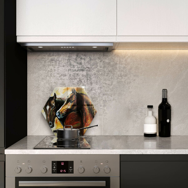 Chopping board glass Animals horses