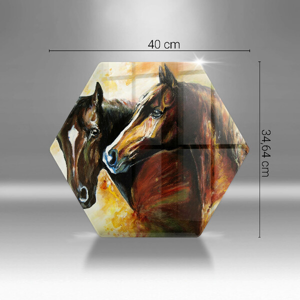 Chopping board glass Animals horses