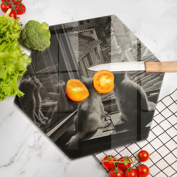 Kitchen worktop protector Cats city and window