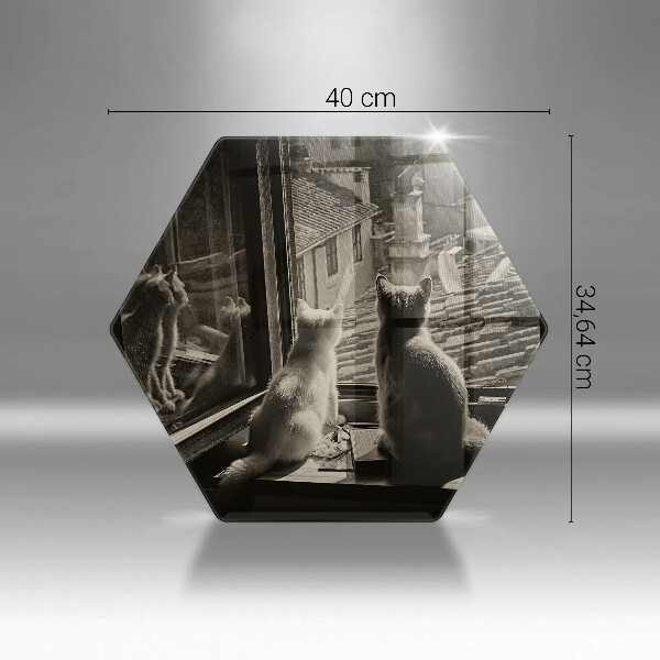 Kitchen worktop protector Cats city and window