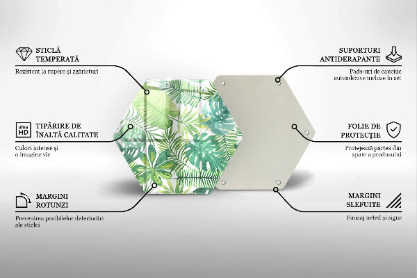 Kitchen worktop protector Boho watercolors leaves