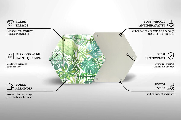 Kitchen worktop protector Boho watercolors leaves