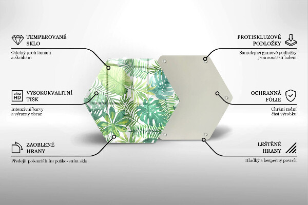 Kitchen worktop protector Boho watercolors leaves