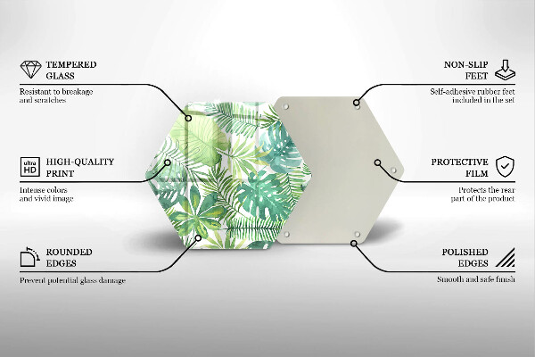 Kitchen worktop protector Boho watercolors leaves