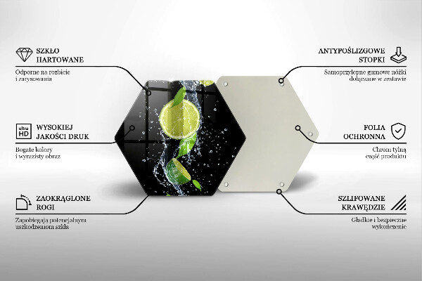 Chopping board Juicy lime in water