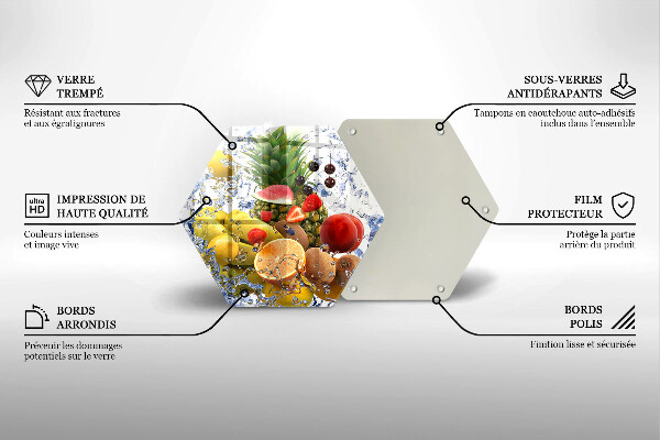 Kitchen worktop protector Juicy fruit and water