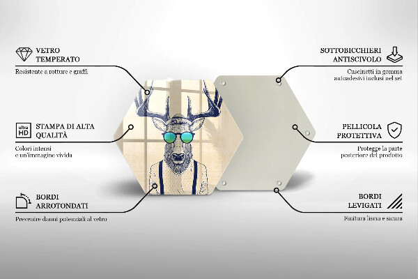 Kitchen worktop protector Illustration Man Jeleń