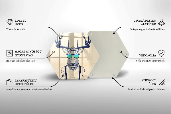 Kitchen worktop protector Illustration Man Jeleń