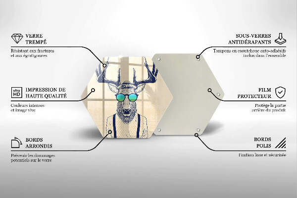 Kitchen worktop protector Illustration Man Jeleń