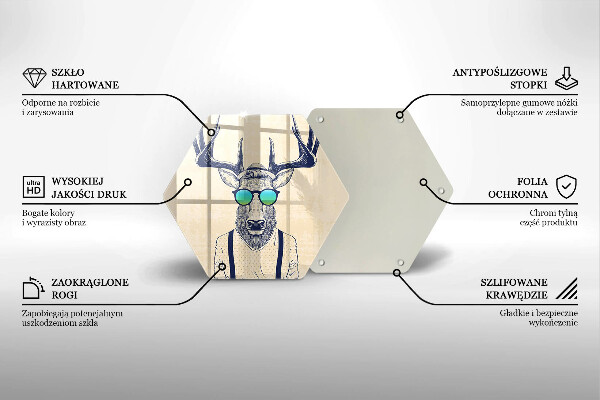 Kitchen worktop protector Illustration Man Jeleń